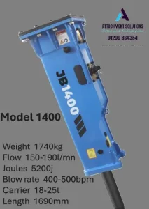 JB Hydraulic Breaker Soosan Model 1400